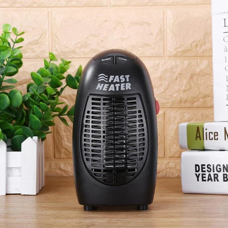 Versatile ceramic mini heater with 360-degree rotating plug, digital thermostat, and programmable timer for efficient home heating