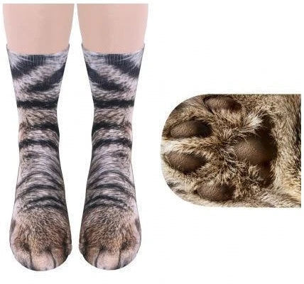 Cosy 3D animal paw socks in a variety of playful designs, including cats, dogs, elephants, tigers, and more