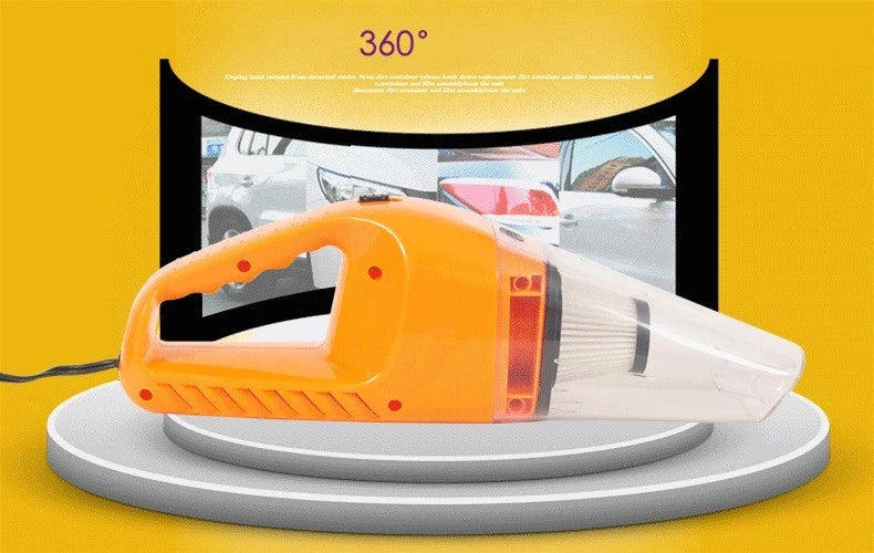 Powerful car vacuum cleaner with 120W motor and compact design for effortless interior cleaning