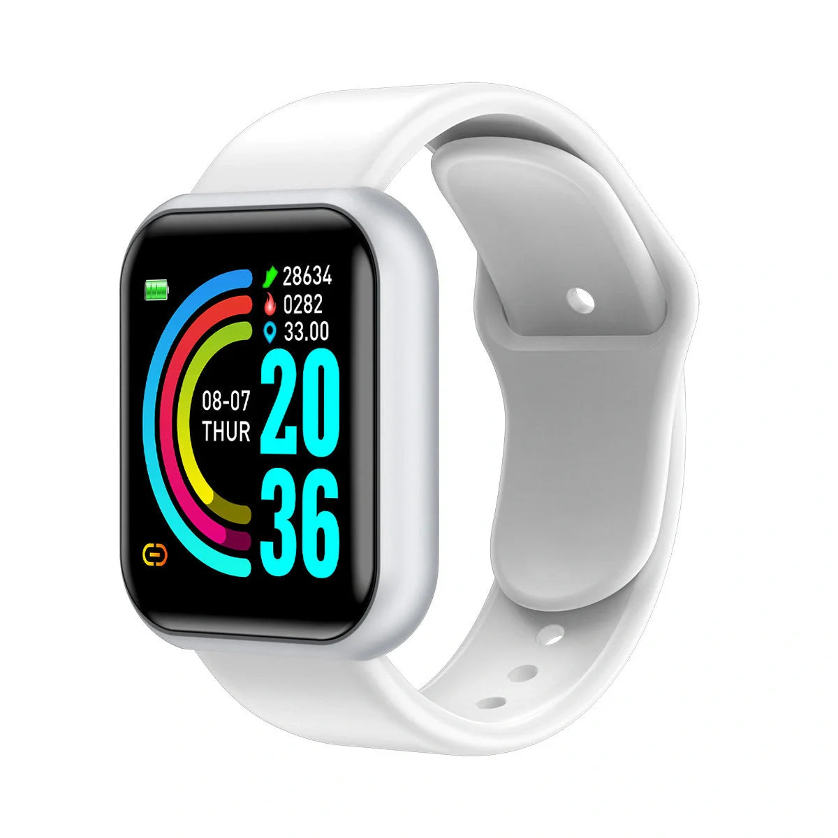 Premium Y68 Colour Smart Watch with Vibrant Display, Comprehensive Health Tracking, and Sleek Silicone Strap