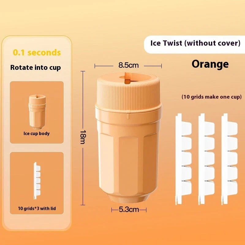 Twist ice cube tray with rotating release mechanism, perfect for freezers and refrigerators