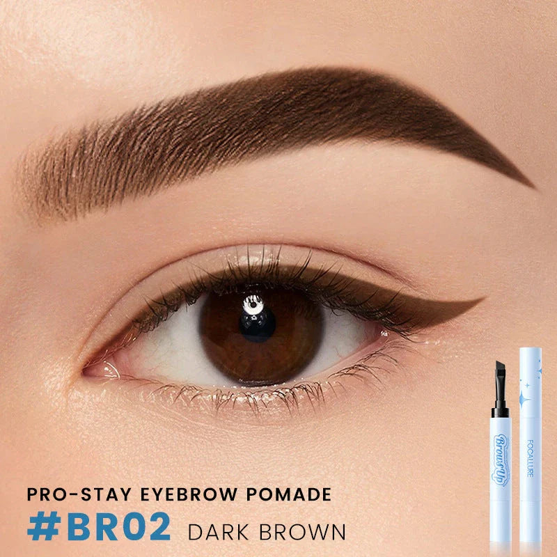 2-in-1 Eyebrow Gel and Eyeliner Pencil with built-in brow brush for natural, long-lasting results