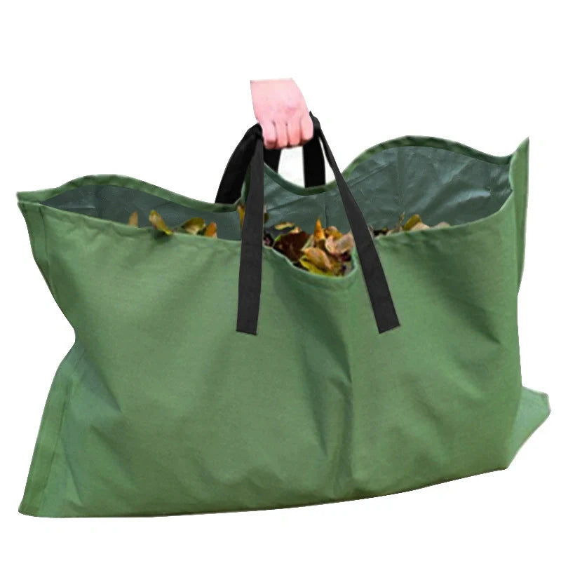 Heavy-duty recyclable garden waste tarpaulin bag in green, grey, or black