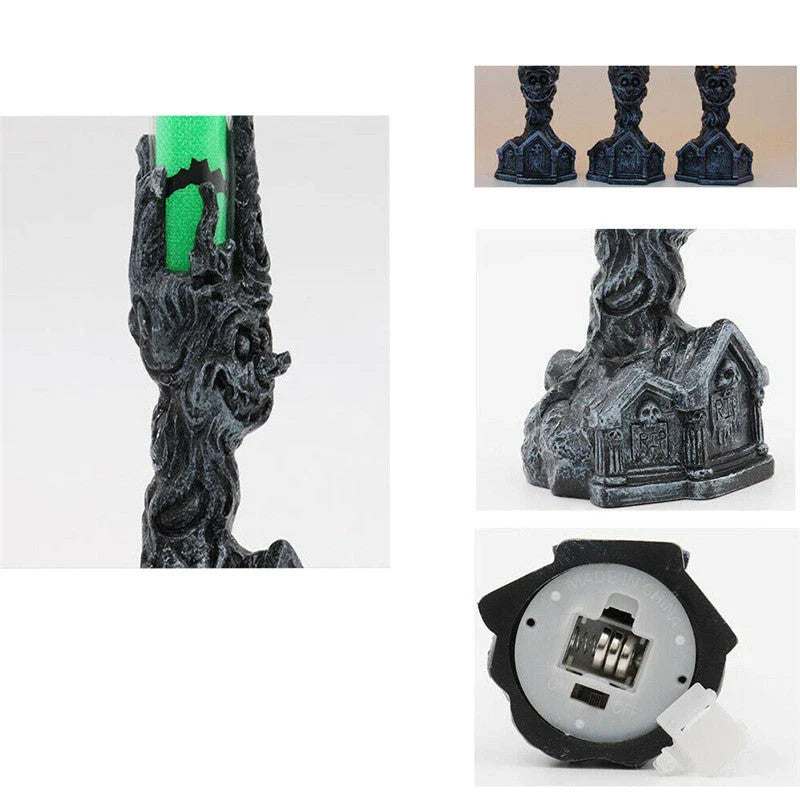 Enchanting Halloween decoration with candle light illusion and quirky hand-holding design