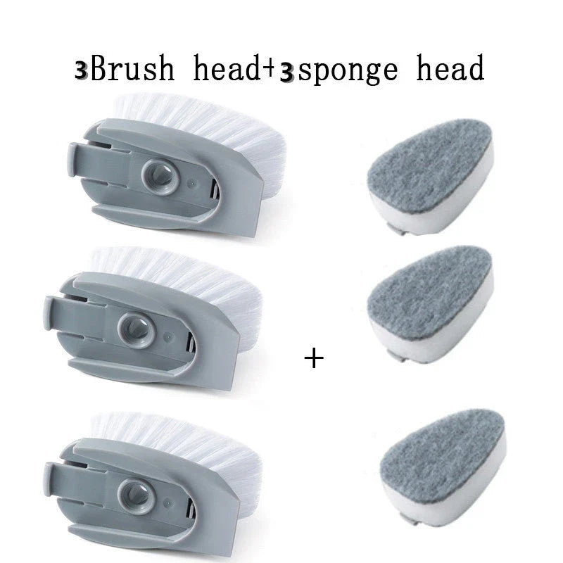 2-in-1 Cleaning Brush with Removable Head for Efficient Kitchen Cleaning
