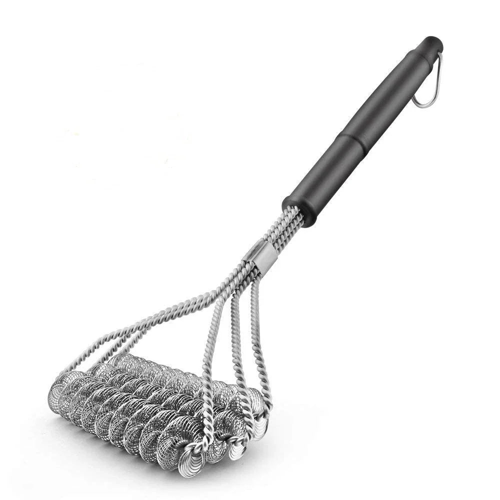 Premium stainless steel barbecue grill cleaning brush with durable wire bristles and ergonomic handle for easy grill maintenance