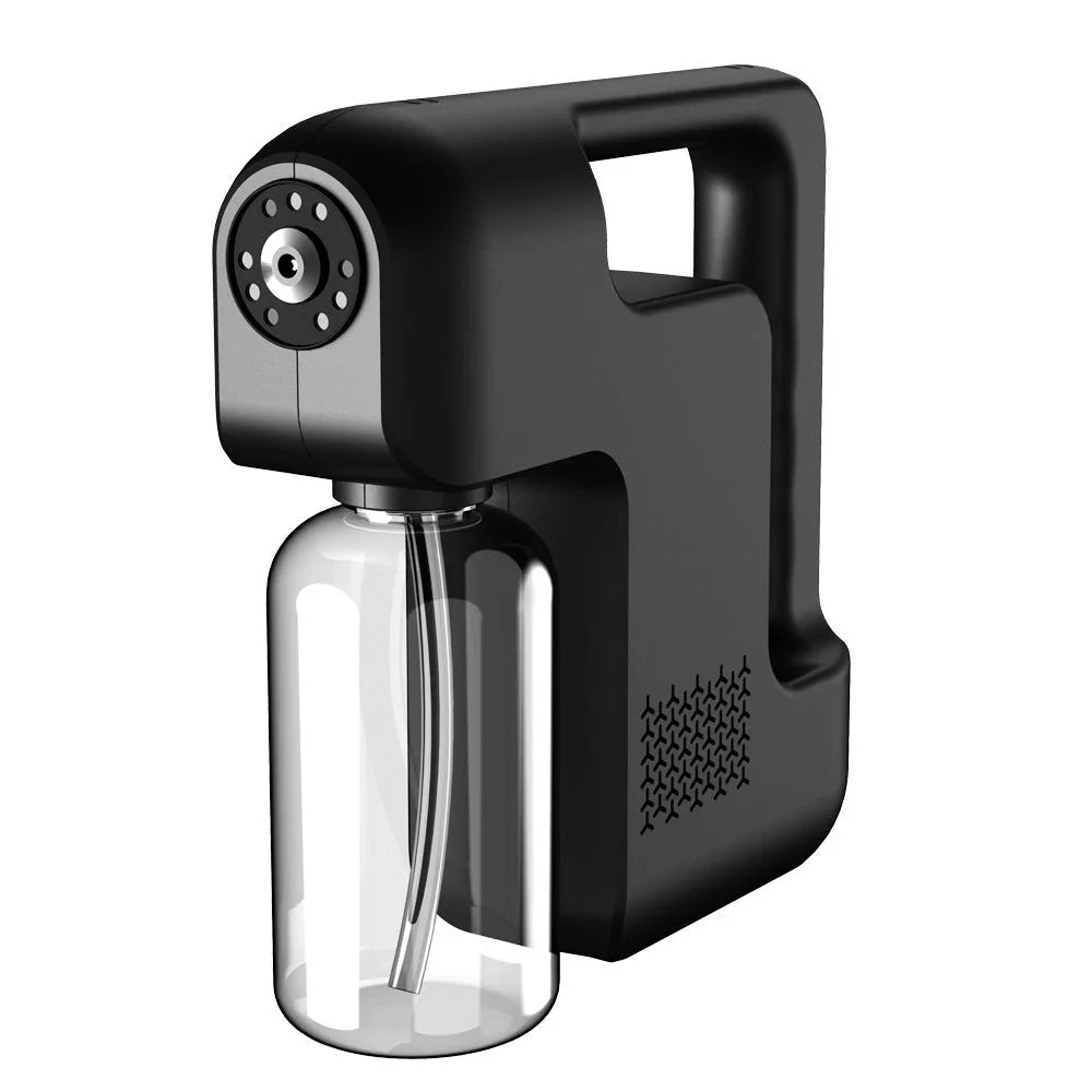 Powerful cordless disinfecting sprayer with rechargeable battery, adjustable spray settings, and compact portable design for thorough home sanitization