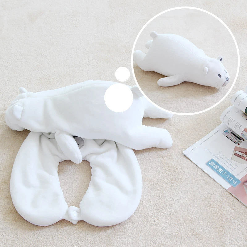 Soft and cozy penguin-shaped neck pillow with U-shaped design for superior comfort and support during work, travel, and relaxation