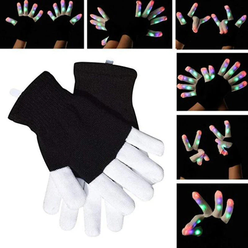 Pair of LED gloves featuring a variety of customizable lighting effects for dance, performance, and nightlife events