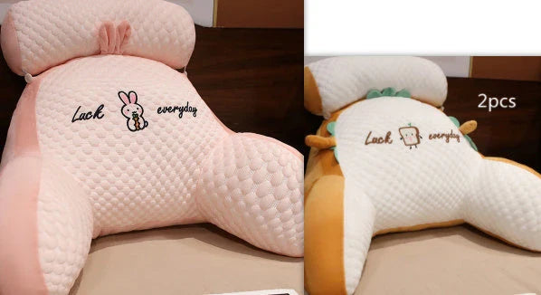 Plush lumbar cushion with ergonomic design for comfortable back and neck support on sofa, chair, and bed