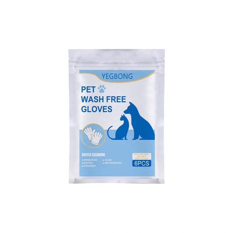 Disposable pet gloves in aluminium foil, pack of 6, for hygienic pet care