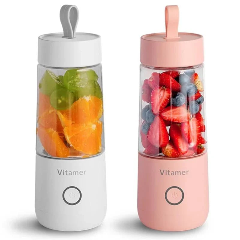 Portable USB rechargeable blender with smooth blending container and powerful motor for creating on-the-go smoothies and juices