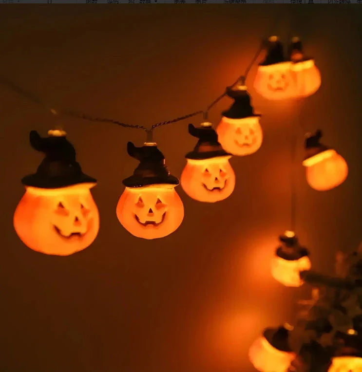 Cozy Halloween Lighting Chain with Pumpkins, Ghosts, and Bats creates a warm, festive glow for your home decor
