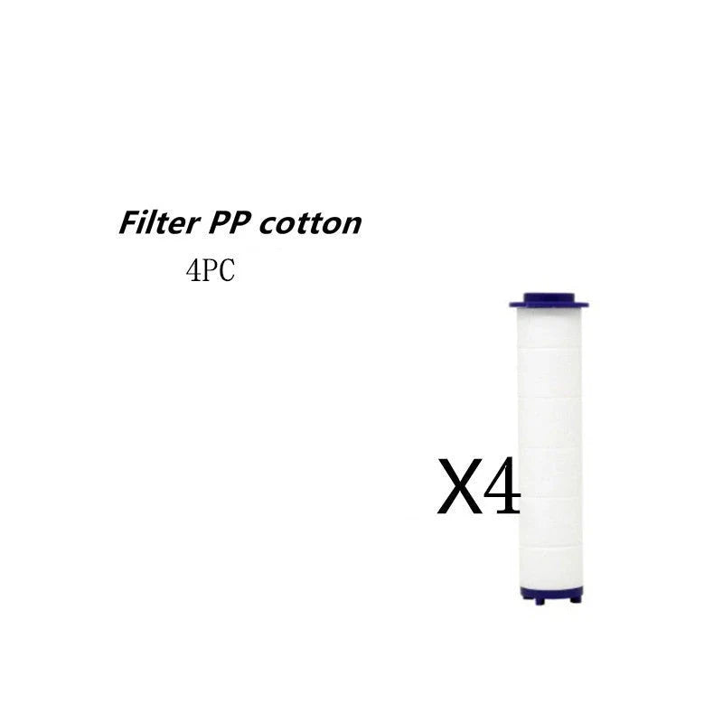 A high-pressure shower head with a stop button, cotton filter, and powerful water pressure for a luxurious bathing experience.
