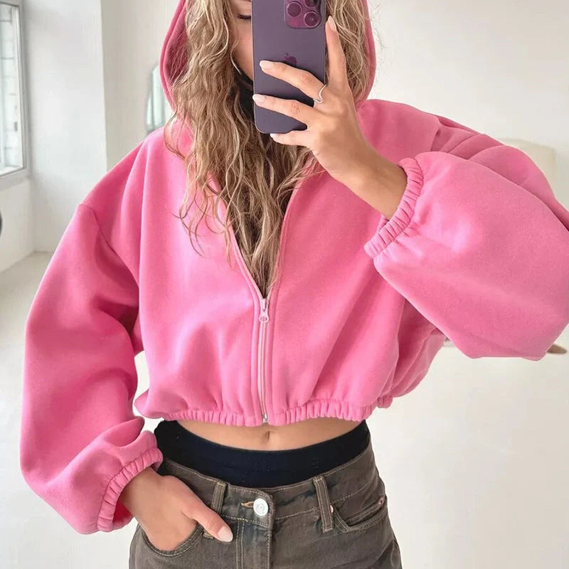 Stylish women's solid colour hoodies in various colours and sizes