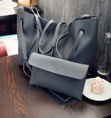 Fashionable shoulder tote bag with detachable crossbody strap, made of premium PU leather and available in multiple stylish colors