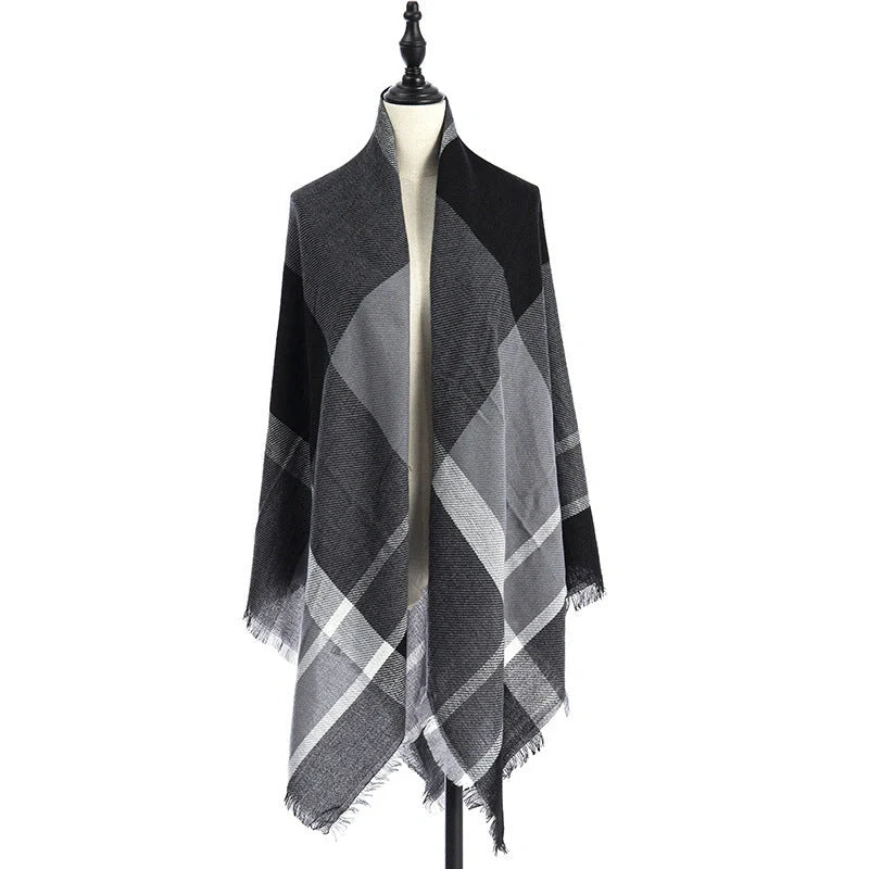 Luxury plus-sized double-sided cashmere-like scarf shawl in various colors