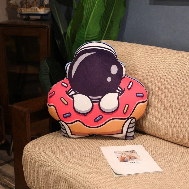 Soft, plush pillows in the shape of astronauts, rockets, and spacecraft to captivate young space enthusiasts