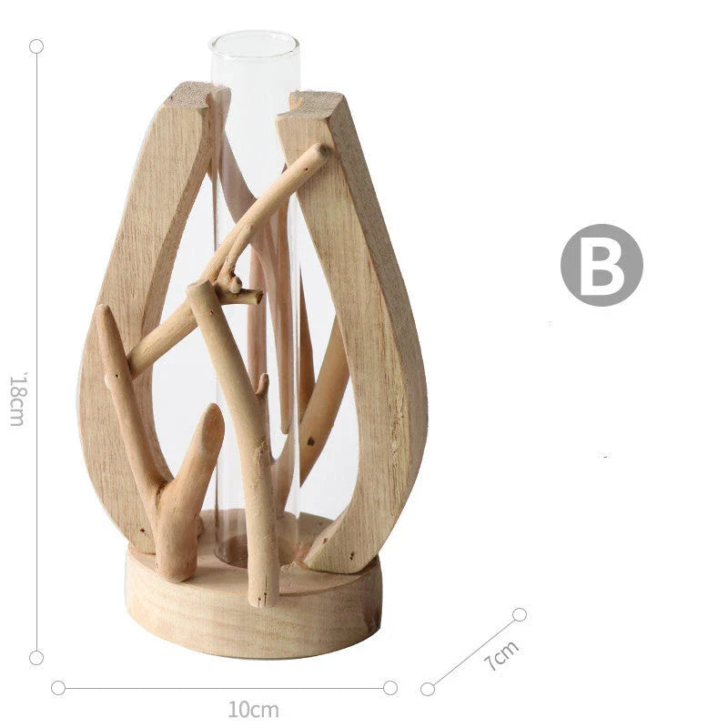 Elegant handcrafted wooden vase with intricate detailing, designed to elevate home decor