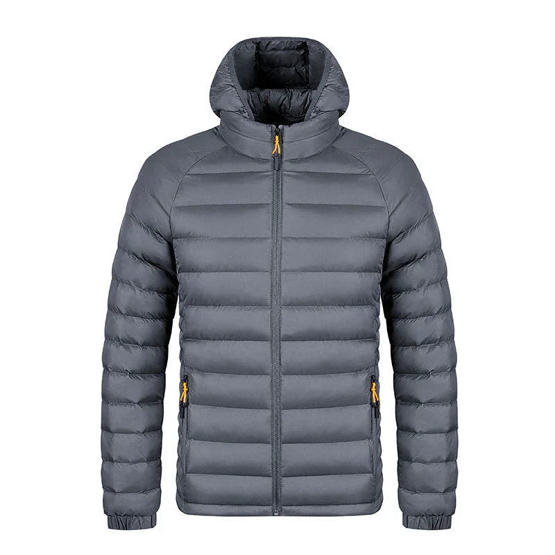 A stylish and versatile hooded jacket with a range of color options, featuring a lightweight design, convenient pockets, and a smooth zipper closure.