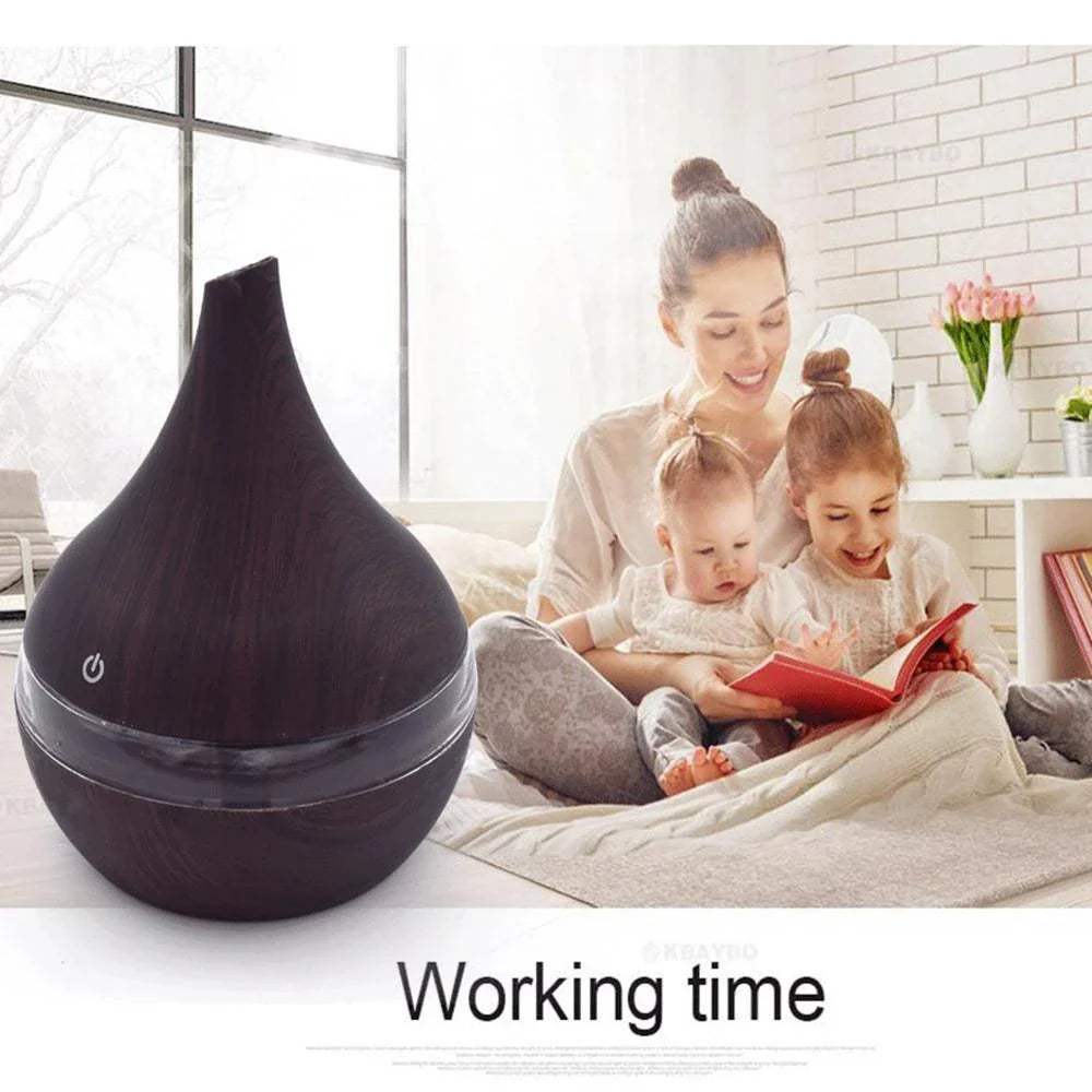Premium essential oil diffuser with ultrasonic technology, creating a soothing, whisper-quiet mist to elevate your home's ambience