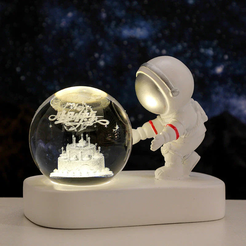 Enchanting Cosmic Night Light: A mesmerizing crystal ball that casts a warm, soothing glow and transforms any space into a tranquil oasis with its stunning 3D celestial design.