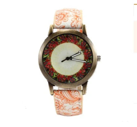 Sleek and stylish quartz watch with a captivating kaleidoscope design, perfect for elevating your everyday fashion