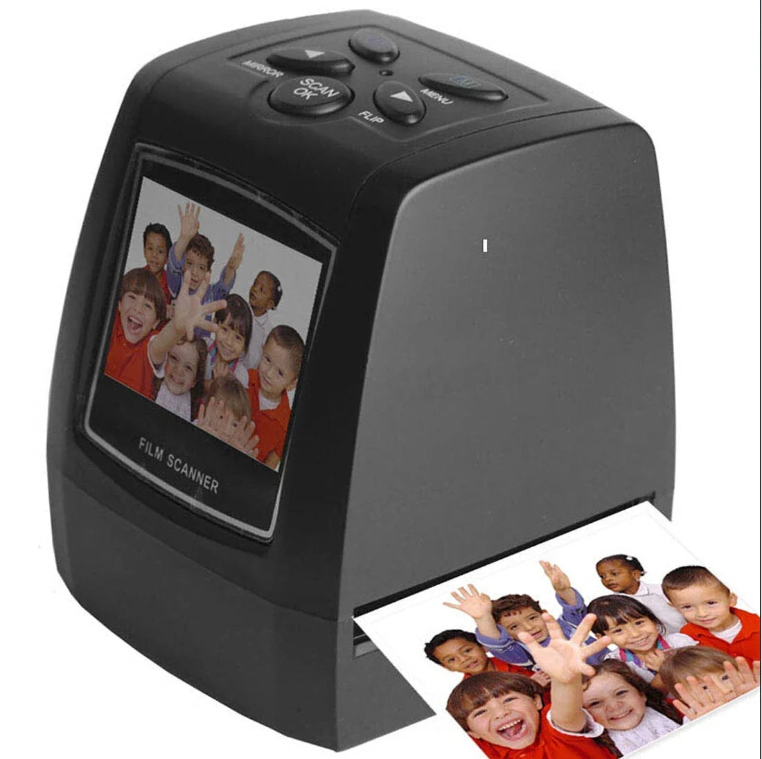 A versatile film and slide scanner that digitizes 35mm film, negatives, and slides with high resolution and vibrant colors.