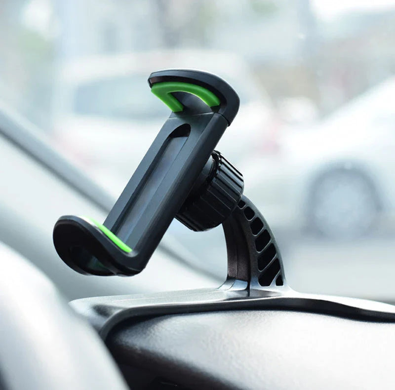 Versatile 360-degree rotating car phone mount with sleek black design, made with premium materials for secure and convenient smartphone use while driving