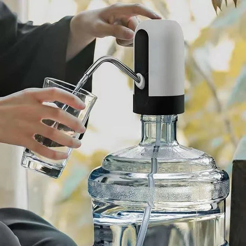 Automatic electric water bottle pump with USB charging, smart switching, and durable construction
