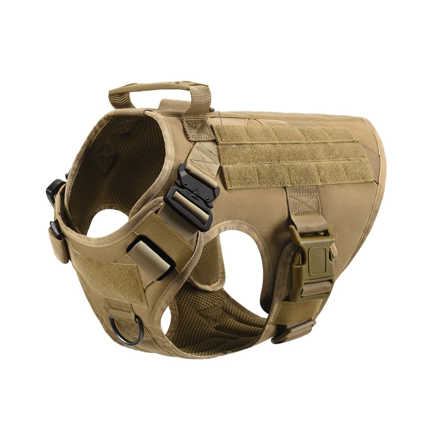 Tactical K9 Service Dog Harness with Reinforced Top Handle, Customizable Panels, and Military-Grade Construction