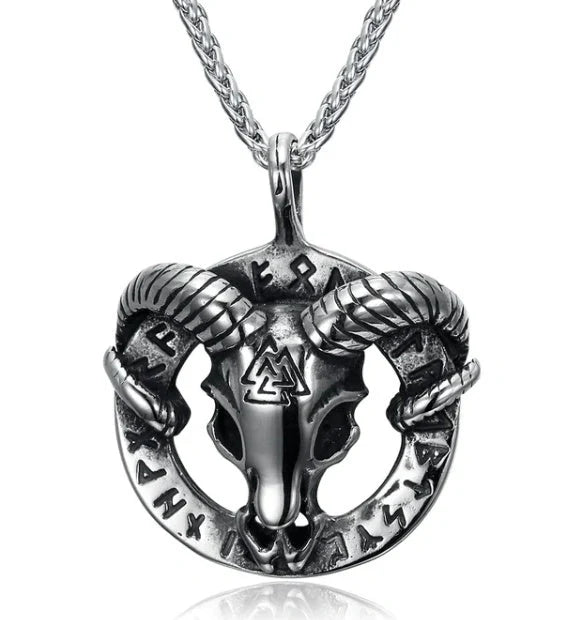 Vintage Norse rune necklaces for men, featuring a range of intricate Viking symbols and designs crafted from premium stainless steel