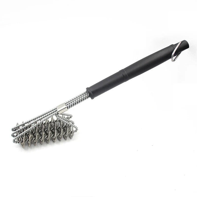 Premium stainless steel barbecue grill cleaning brush with durable wire bristles and ergonomic handle for easy grill maintenance