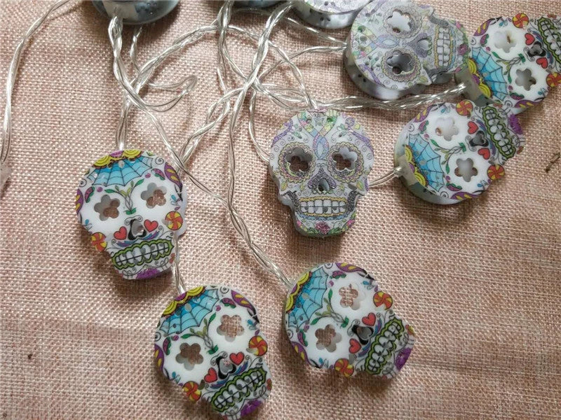 Halloween Skull LED Light String - Spooktacular Lights for Haunting Ambience