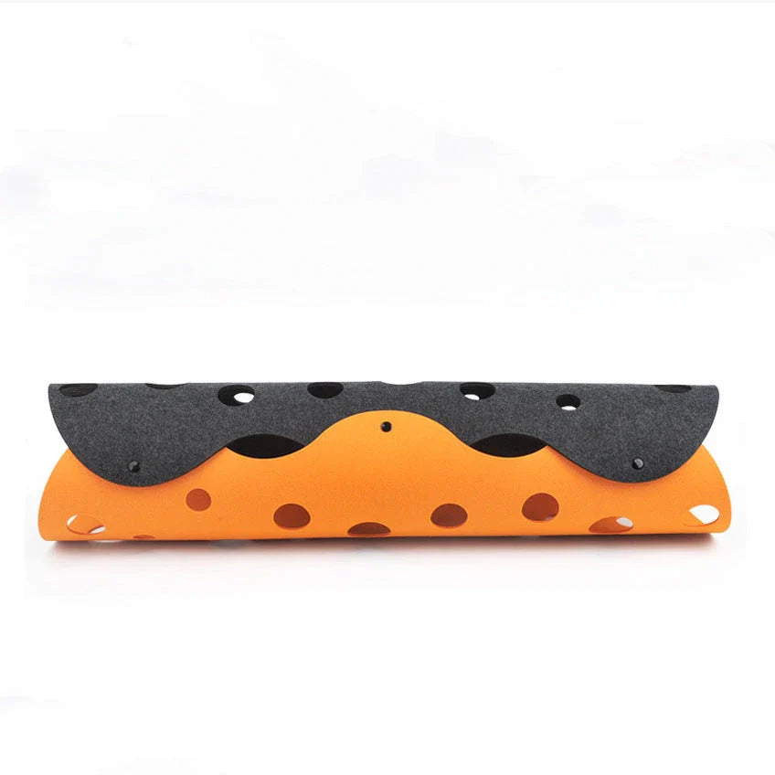 Cozy Felt Cat Tunnel with multiple peek-a-boo holes, available in various stylish color options for interactive play and relaxation.