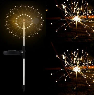 Radiant Solar-Powered Outdoor Fireworks Lights with dazzling LED display in various shapes and colours