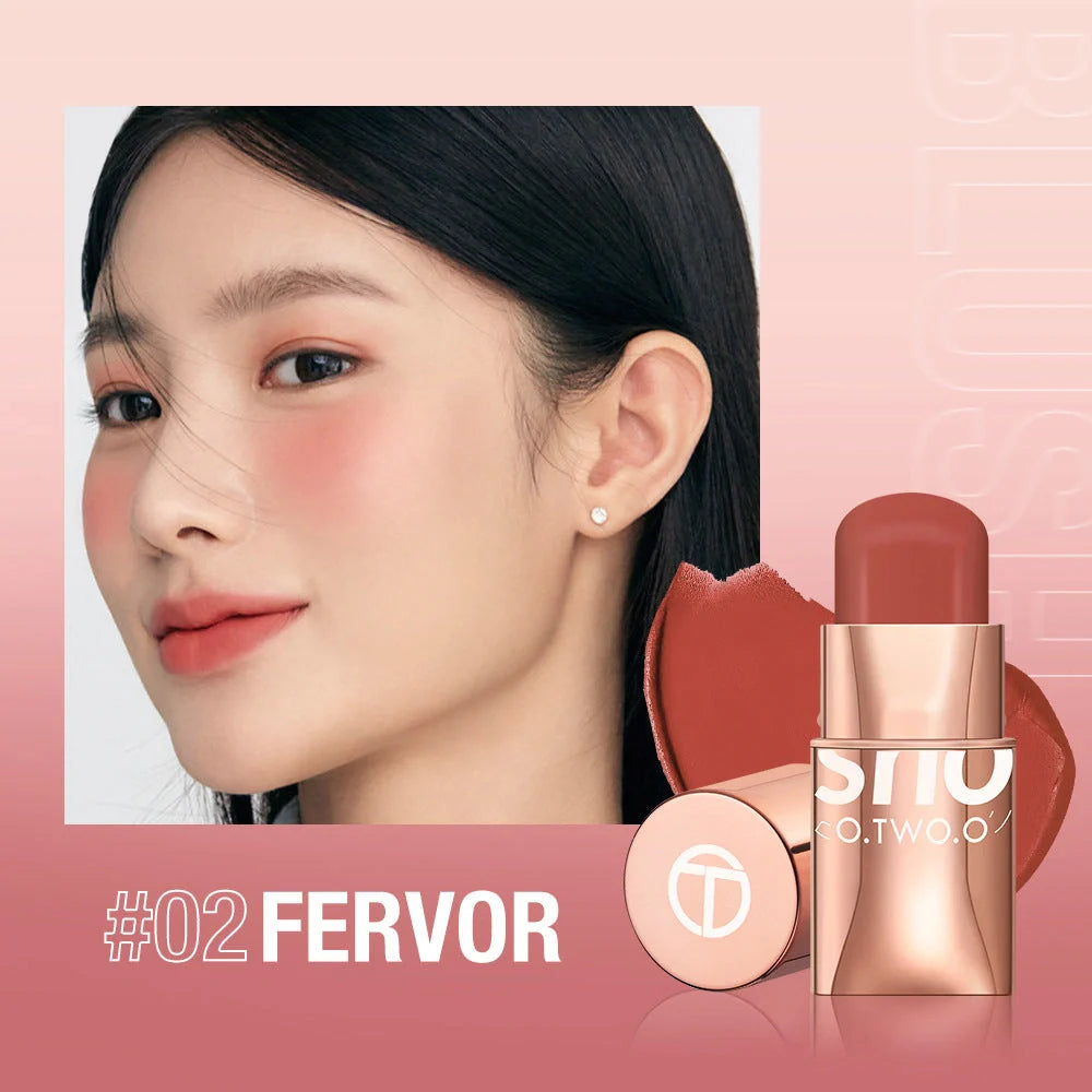 Nourishing Natural Blush Stick in various shades, offering a smooth, radiant complexion