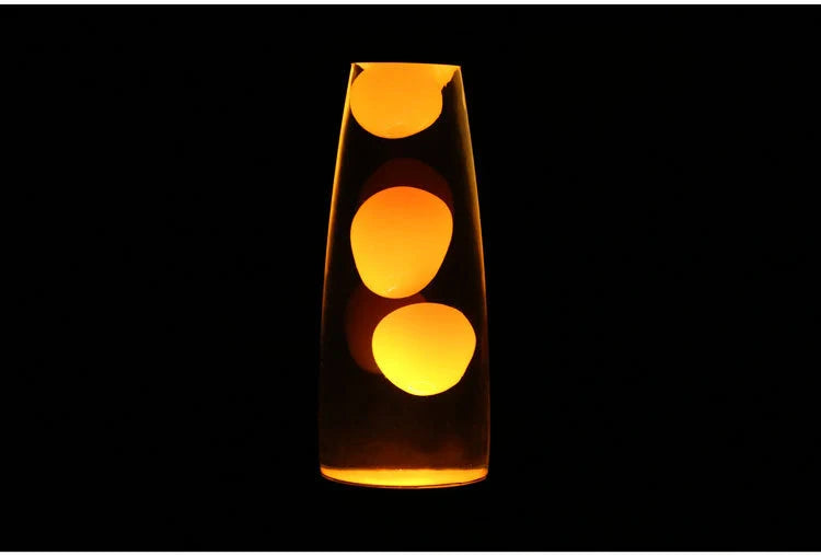 Mesmerising mood lamp with wax-filled interior, creating a captivating, soothing display of light