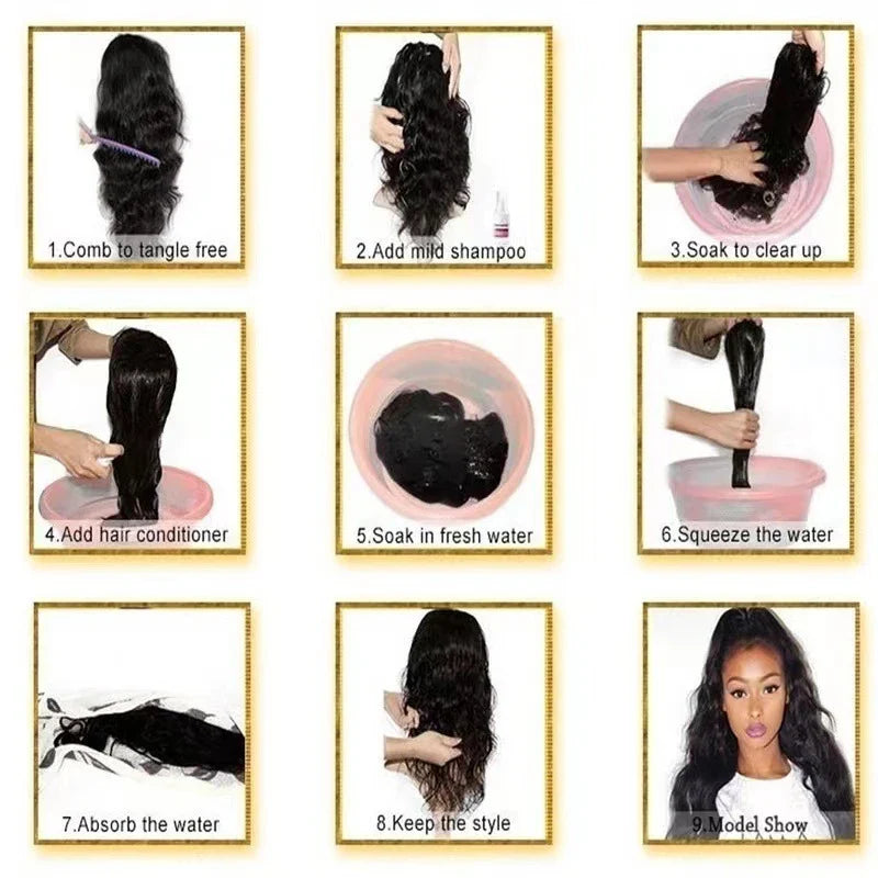 Luxurious European and American-style lace full-head synthetic wig in a variety of lengths and colours