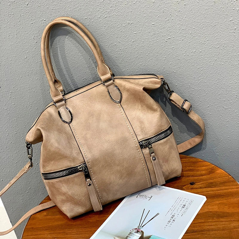 GiftHome Large-capacity Soft Leather Shoulder Messenger Bag