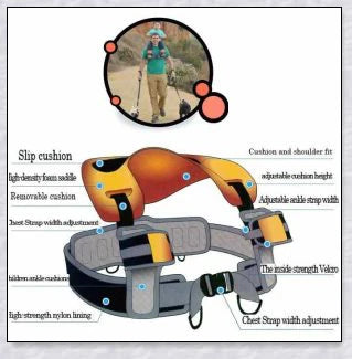 A parent carrying their child hands-free using the Hands-Free Shoulder Carrier, a versatile and comfortable child-carrying accessory.