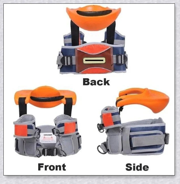 A parent carrying their child hands-free using the Hands-Free Shoulder Carrier, a versatile and comfortable child-carrying accessory.