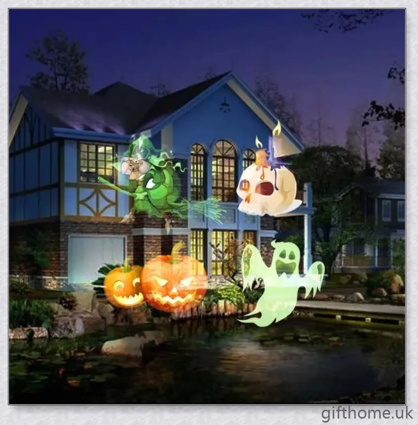Halloween Holographic Projector with 12 Enchanting Projection Patterns for Spooky Seasonal Decor