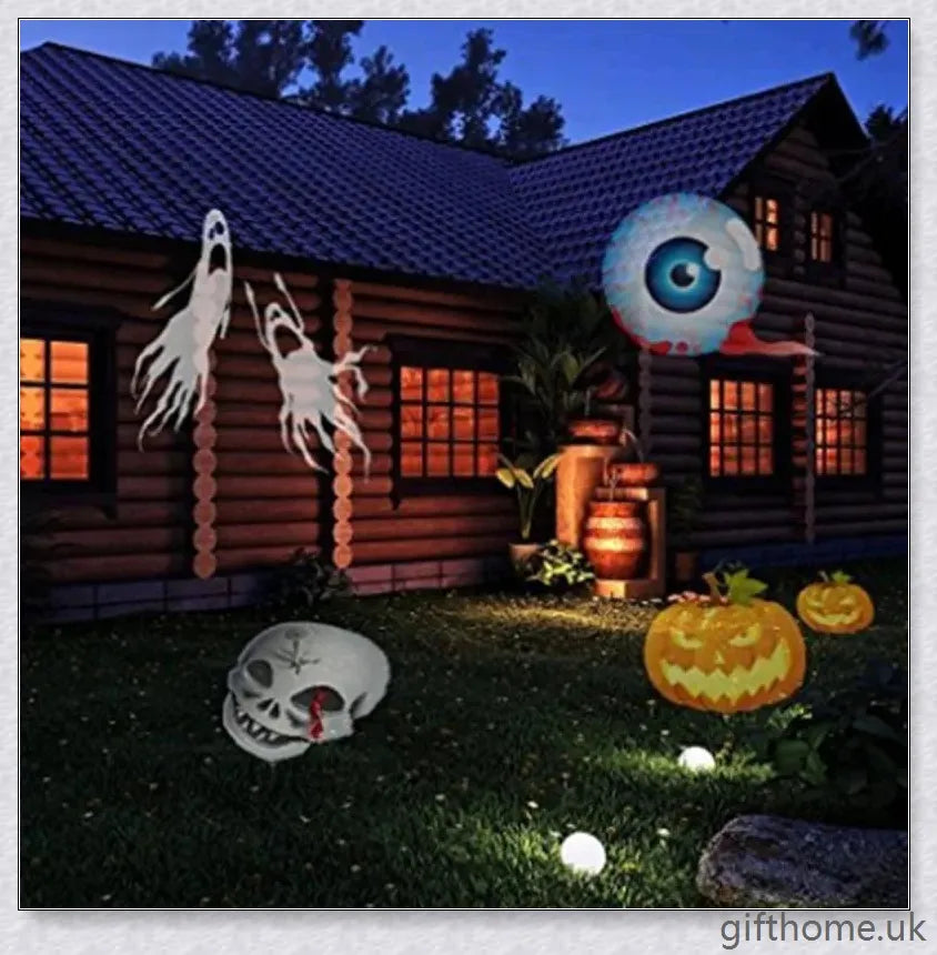 Halloween Holographic Projector with 12 Enchanting Projection Patterns for Spooky Seasonal Decor