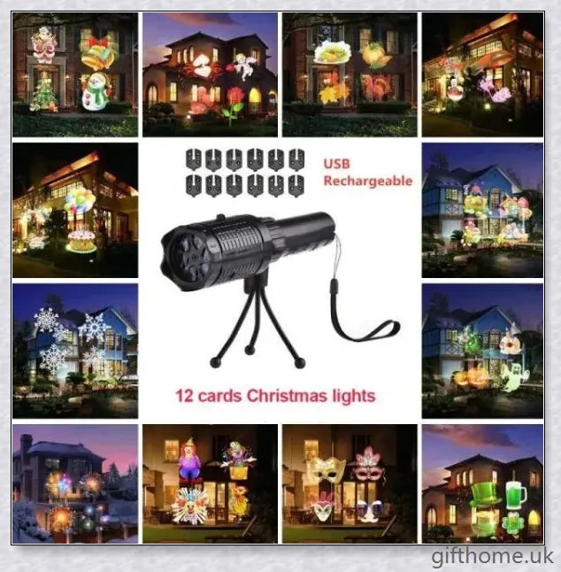 Halloween Holographic Projector with 12 Enchanting Projection Patterns for Spooky Seasonal Decor