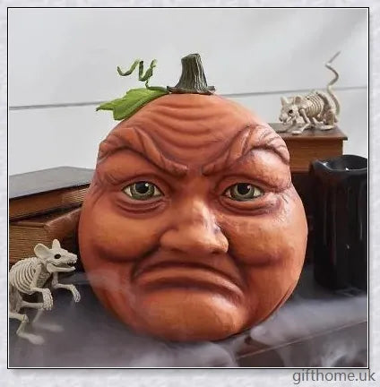 Whimsical and expressive Halloween pumpkin decorations made of durable resin, perfect for indoor and outdoor use.