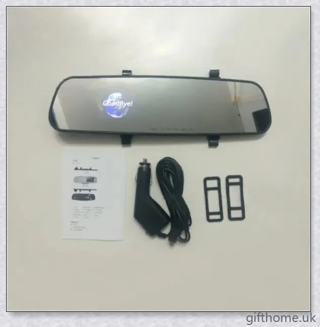 1080P HD Rearview Mirror Driving Recorder with motion detection, collision sensors, and a broad 100-degree lens angle for comprehensive in-car security