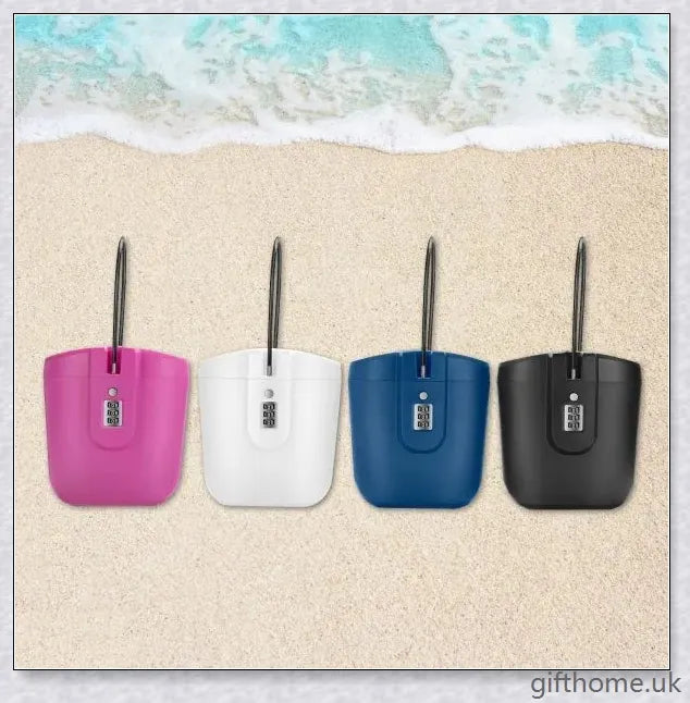 A durable ABS plastic storage bucket with a password lock, ideal for keeping valuables secure during outdoor activities.