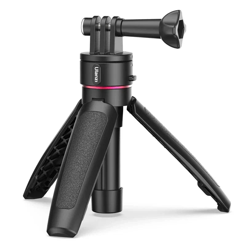 Compact Vlog Tripod - Portable, extendable mini tripod for action cameras, with various angle and height adjustments