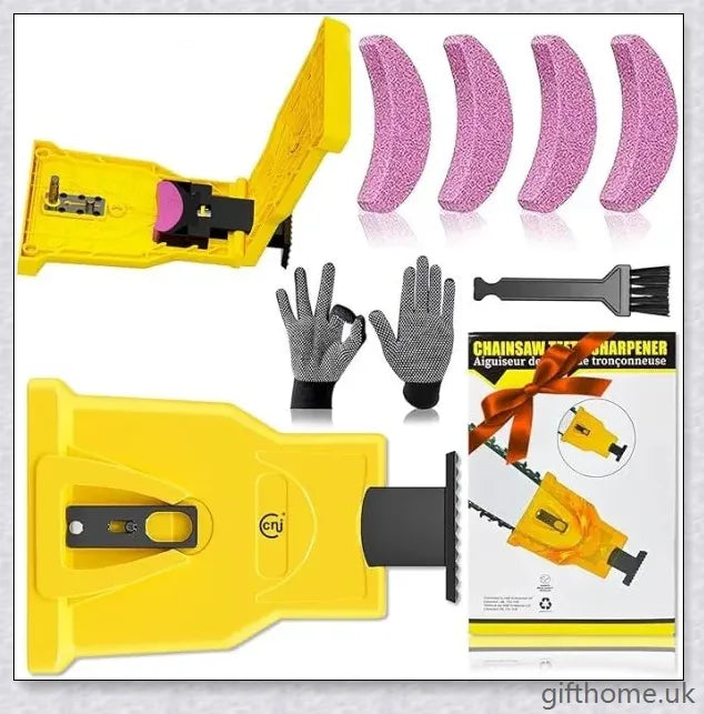 A compact and lightweight chainsaw teeth sharpener with a protective case and high-quality whetstone for quickly restoring the cutting edge of your chainsaw.
